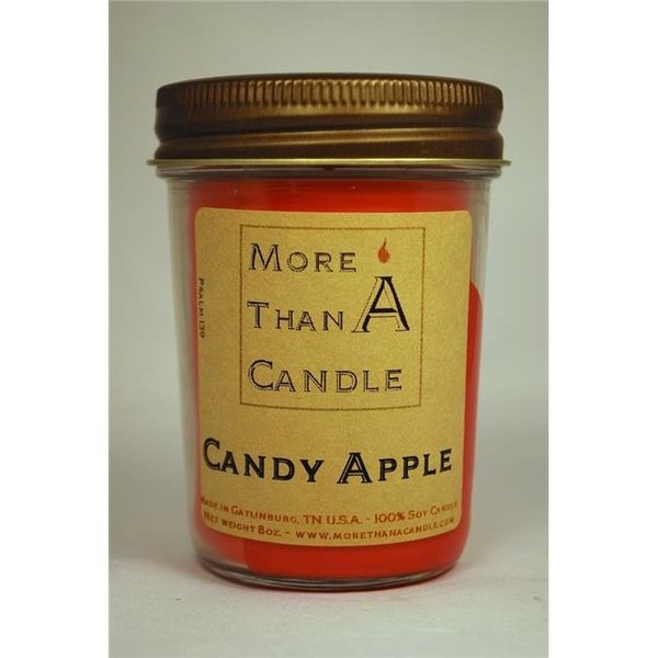 More Than A Candle More Than A Candle CDA8J 8 oz Jelly Jar Soy Candle; Candy Apple CDA8J